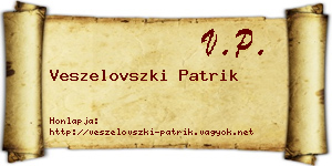 Veszelovszki Patrik névjegykártya